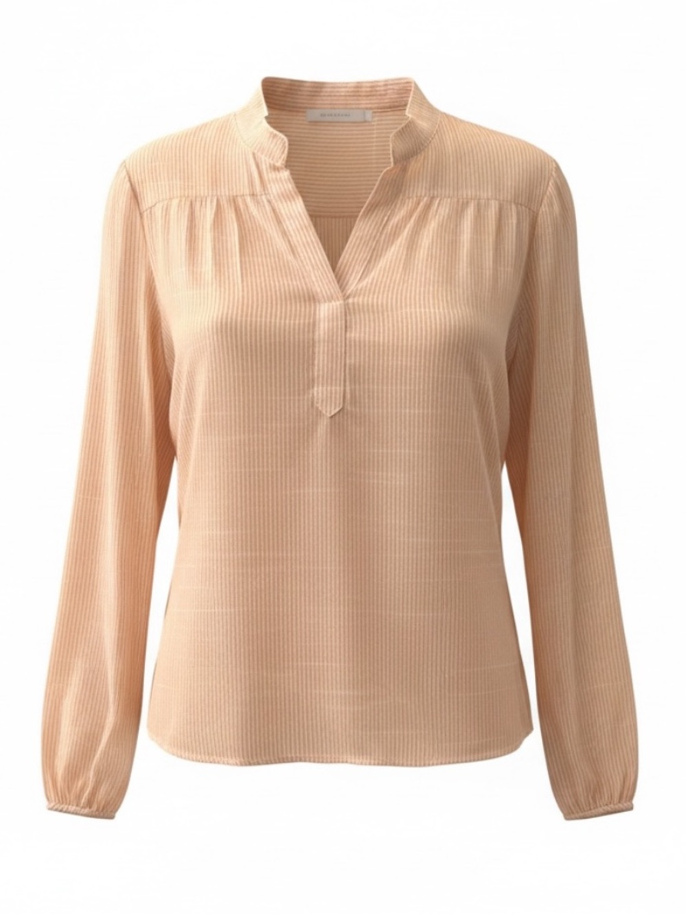 Women’s Light Yellow Split-Neck Pintuck Blouse